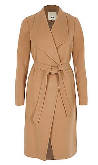 river island camel coat