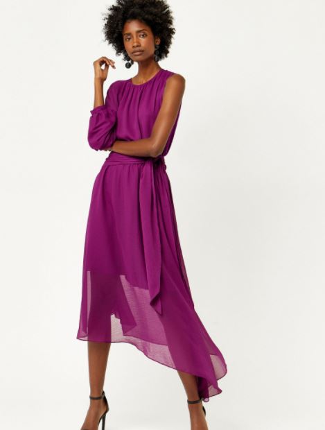 warehouse purple autumn wedding guest dress