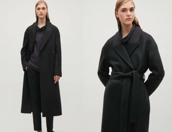 cos black coat meghan markle style