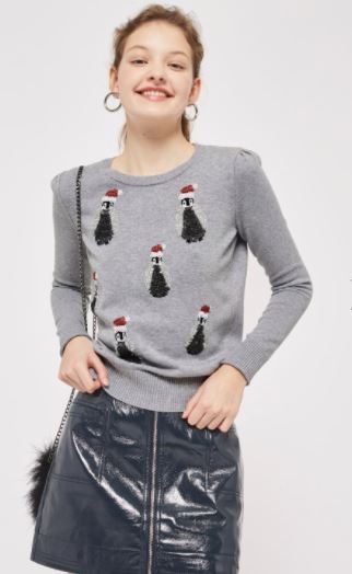 topshop penguin christmas jumpers