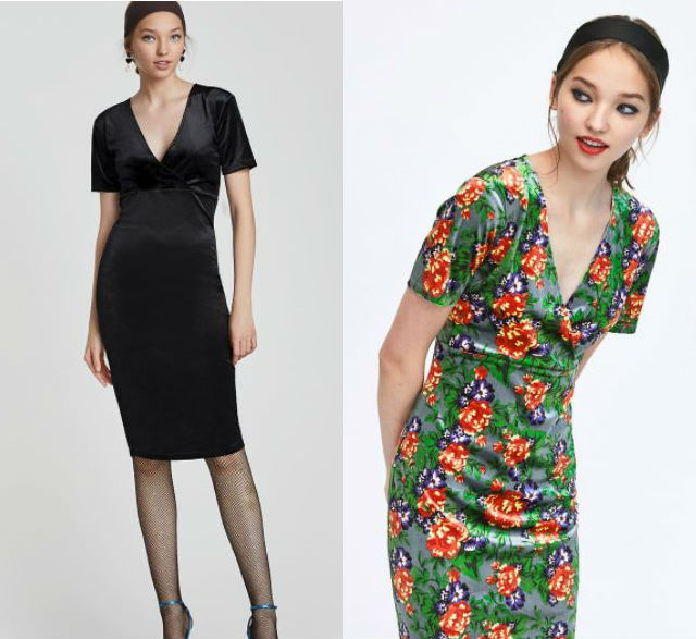 zara dress black and flower print