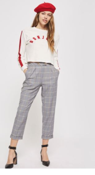 topshop checked trousers