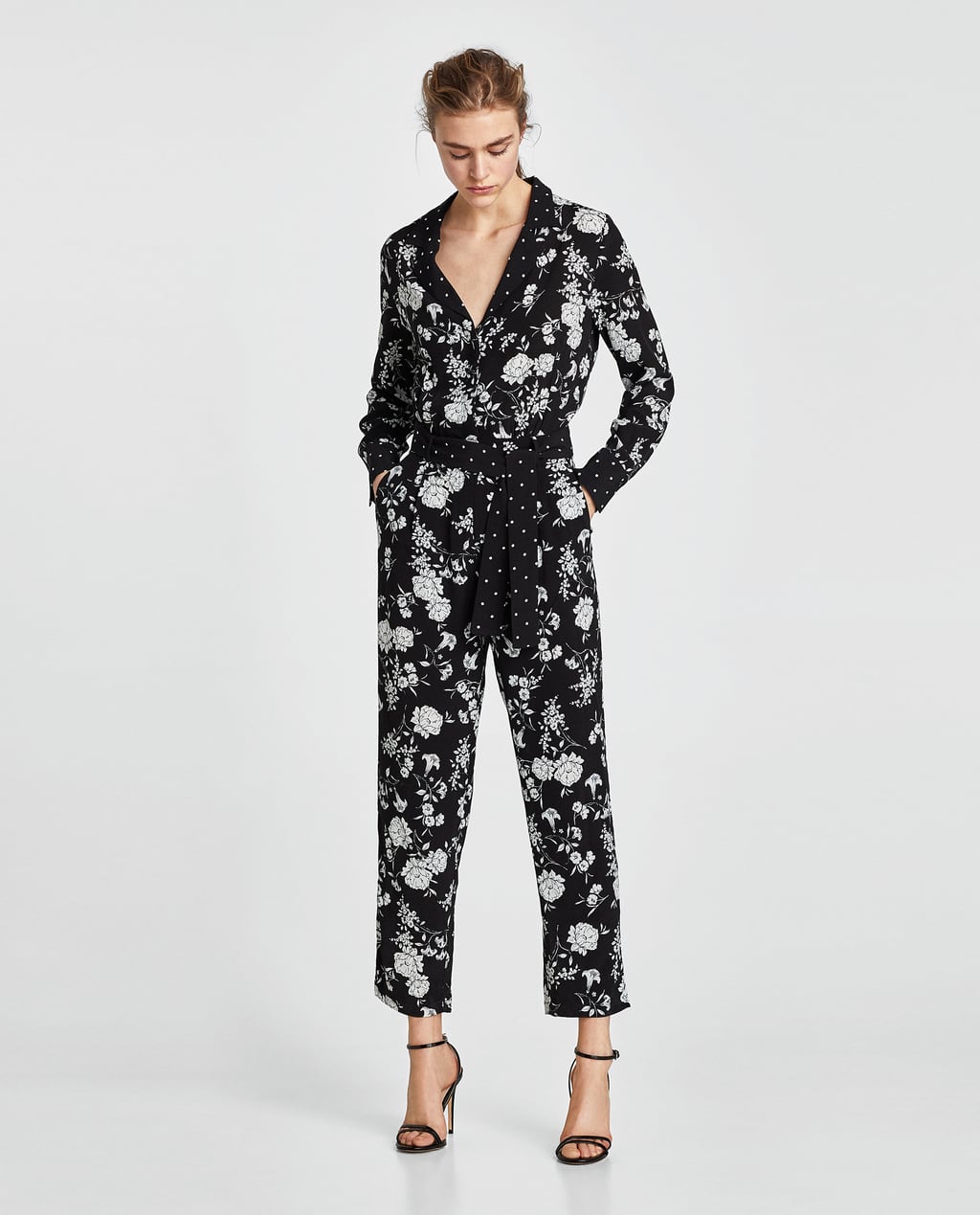 zara floral jumpsuit