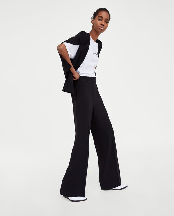 zara flared trousers victoria beckham