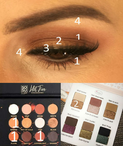 red and orange eyeshadows tutorial