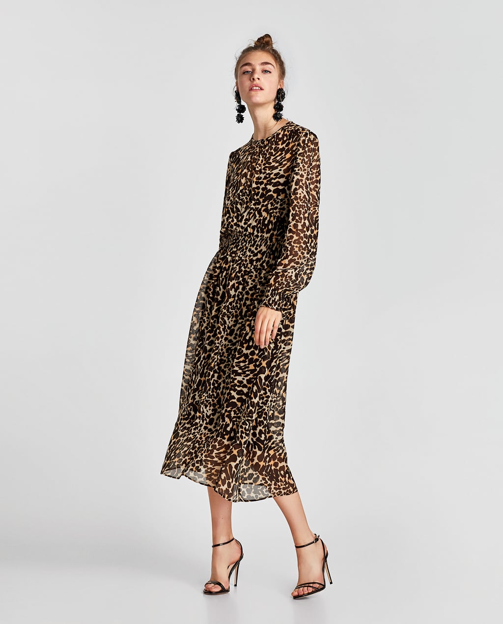 leopard print dress zara uk