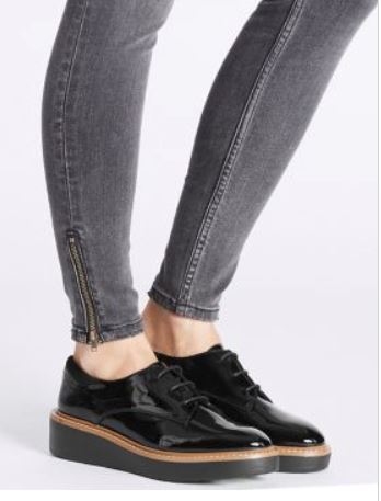 zara silver platform brogues