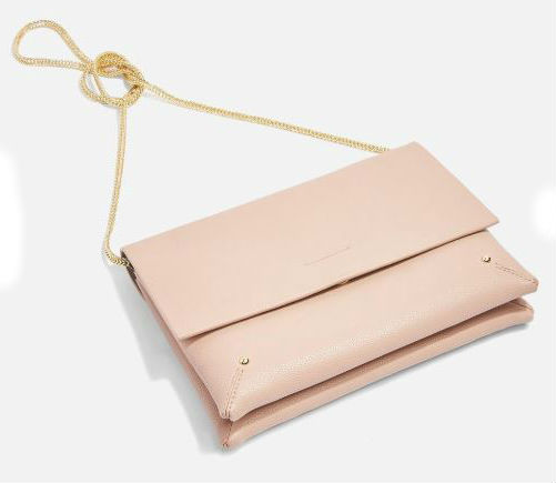 Topshop pink clutch online bag