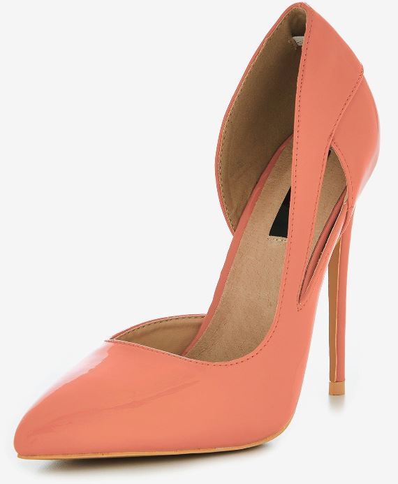 coral colour heels