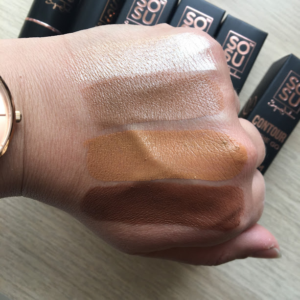 sosu contour on the go swatches contouring sticks