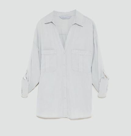 zara PEARLY SHIRT in light grey