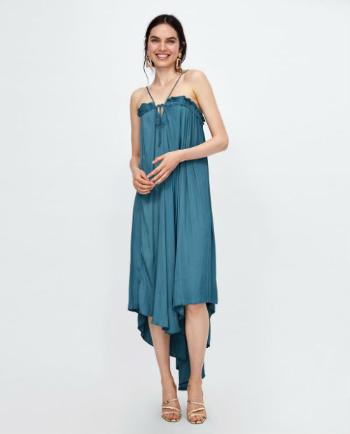 zara strappy asymettric dress