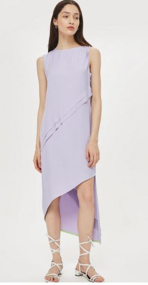 model wearing Shoulder Step Hem Dress by Boutique from Topshop