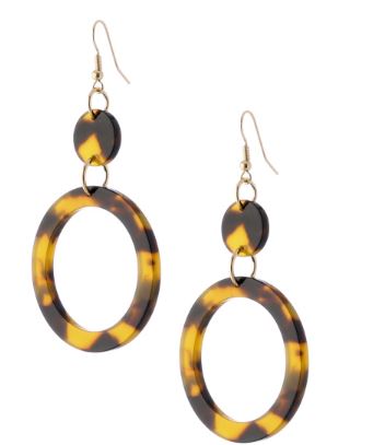 Tortoise Loop Drop Earring