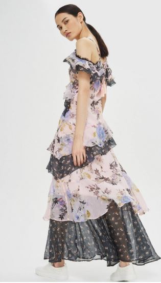 topshop Lace Trim Maxi Dress