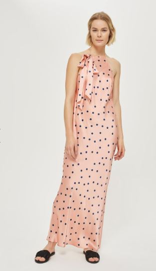 topshop Spot Jacquard Slip Dress