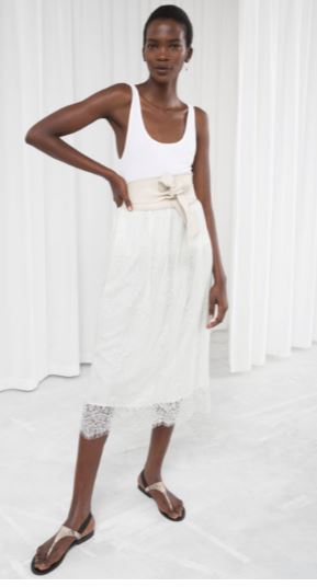 other stories white lace skirt