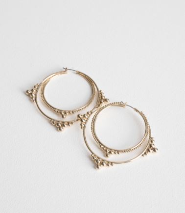 other stories ball stud hoop earrings