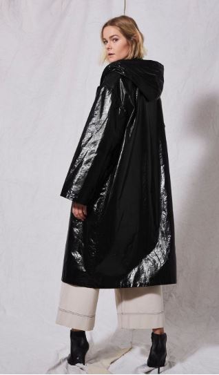 topshop vinyl black raincoat