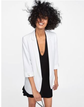 white zara blazer