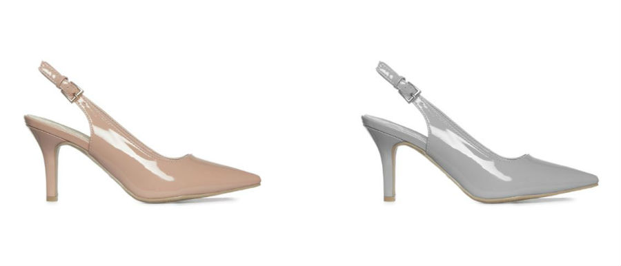 penneys patent slingback heels in pink and grey