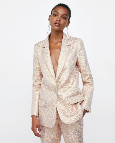 zara metallic blazer