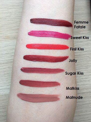 NOTE Mattemoist lipgloss swatches