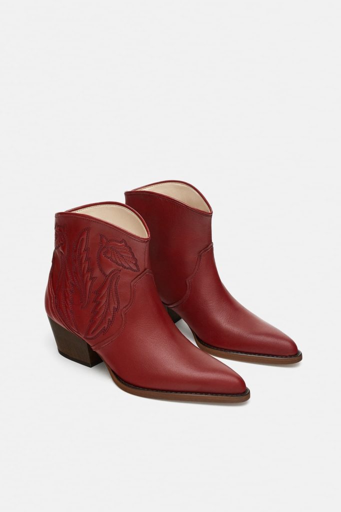 zara red coyboy boots