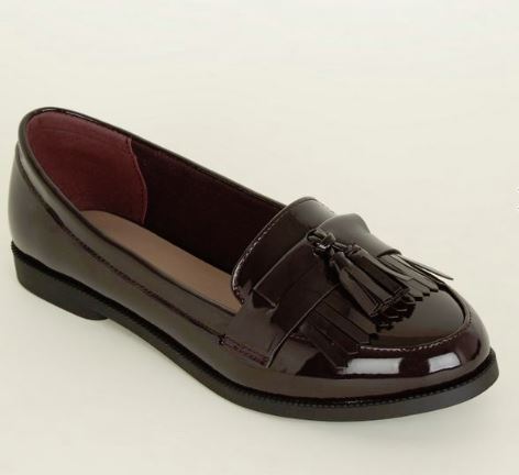 new look patent loafers