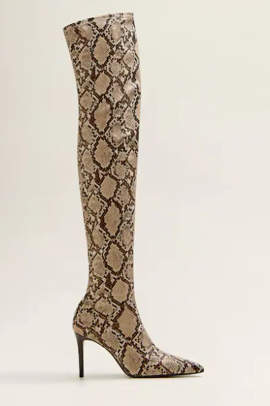 mango snake print boots