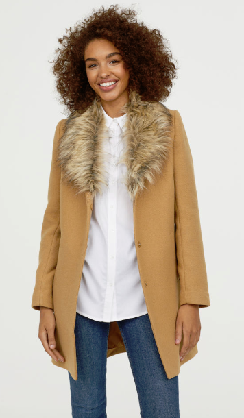 hm high street camel coats