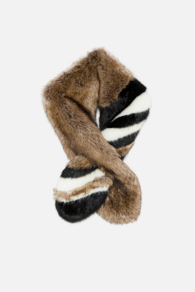 faux fur scarf zara