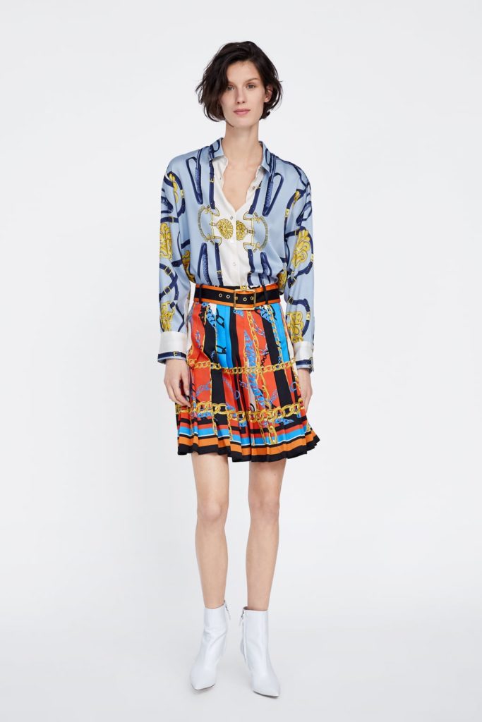 zara chain print shirt dress