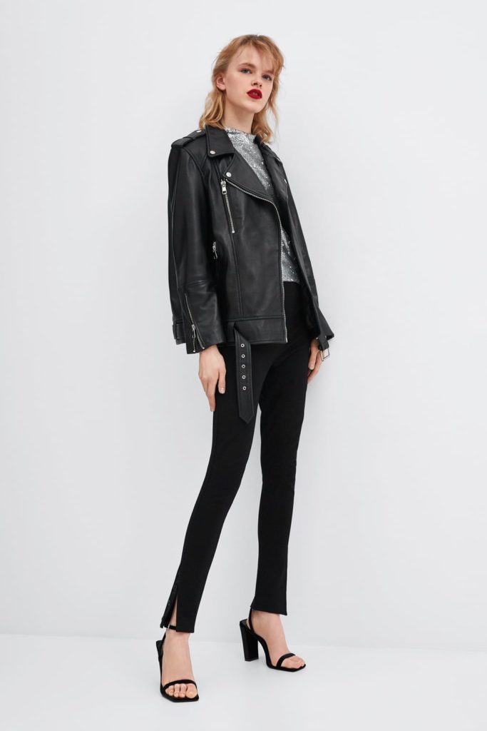 zara oversized leather jacket