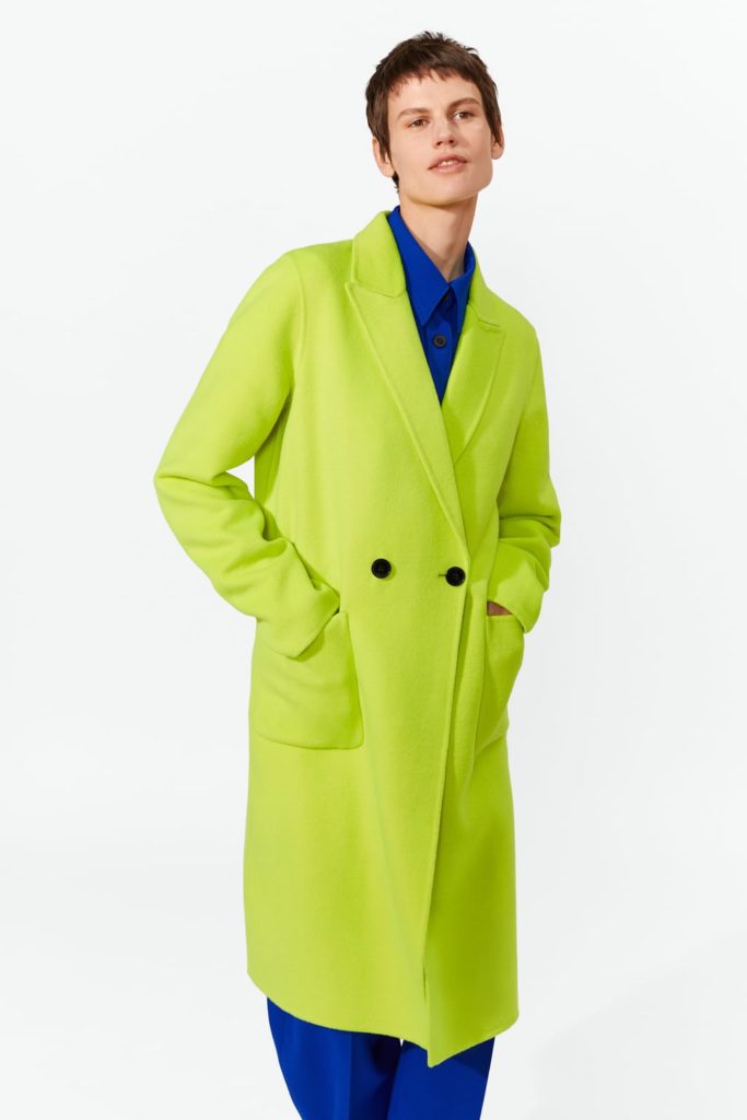 zara neon masculine coat