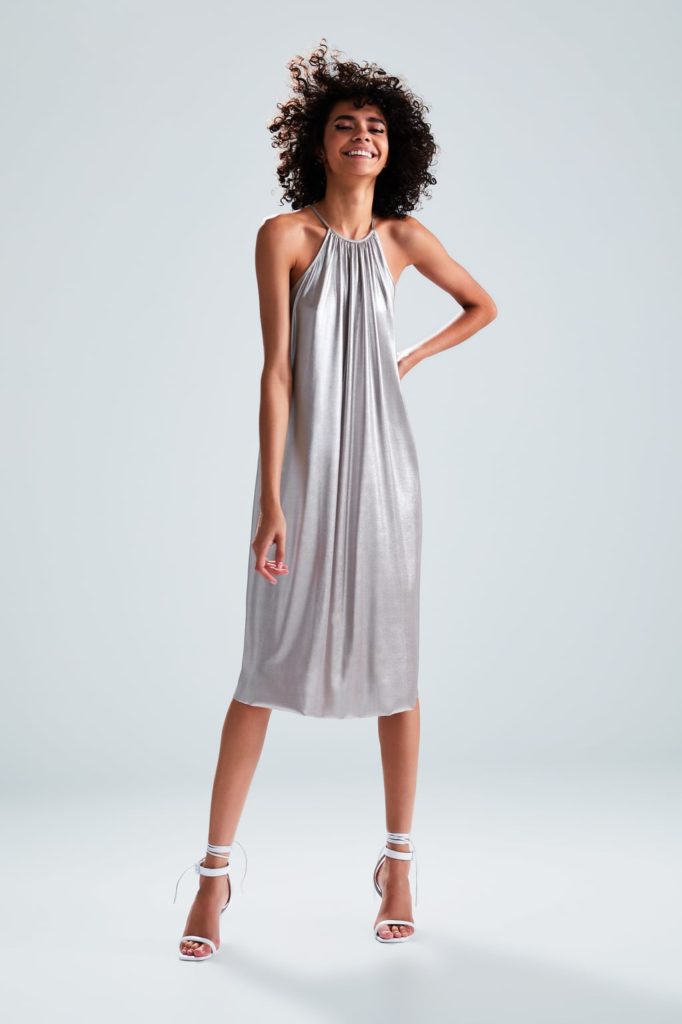 silver wrap dress zara