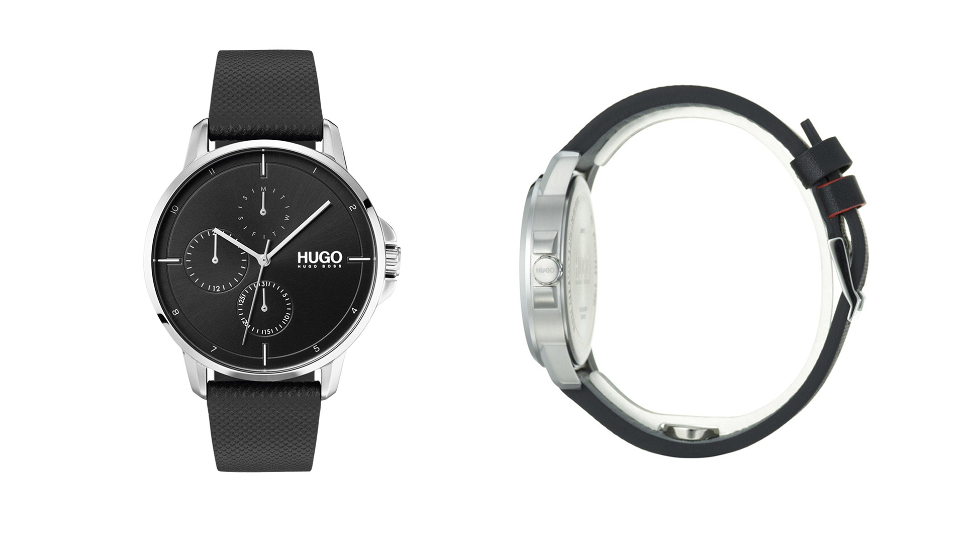 The Classic Valentine's Day Gift: HUGO Focus Black Multi-Dial Watch